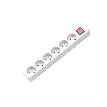 6-way French power strip with light switch